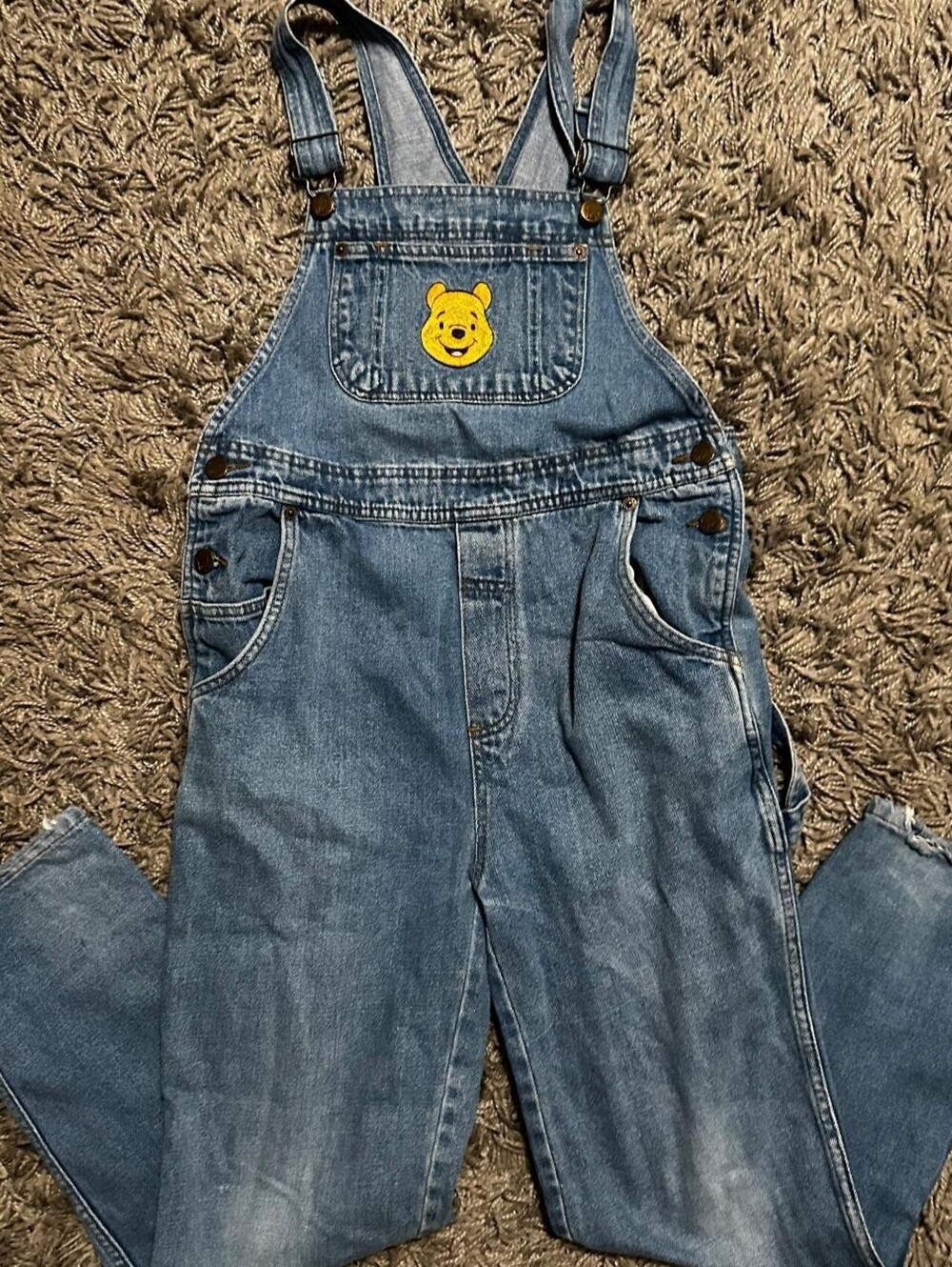 90s Vintage Winnie the Pooh Denim Overalls Size M